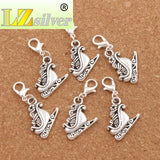 Santa Sleigh Gift Charm Beads Tibetan Silver 18.6x35mm 12pz