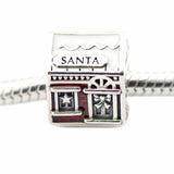 Santa's Home & Translucent Charm Silver Beads For European Bracelets
