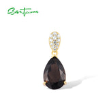 Santuzza Silver Necklace Pendant Natural Stone 925 Sterling Silver Slide Pendant