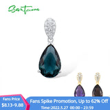 Santuzza Silver Necklace Pendant Natural Stone 925 Sterling Silver Slide Pendant