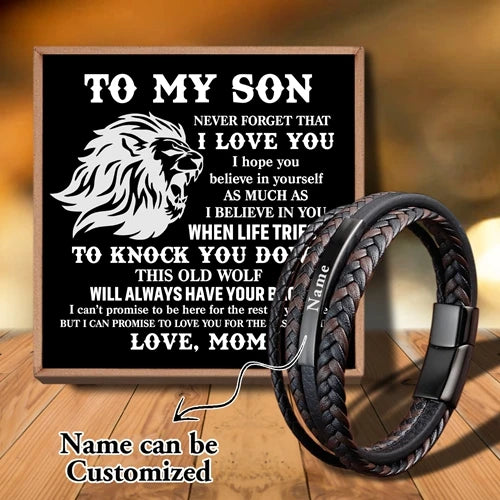 Sap3051 Mom To My Son Multilayer Leather Bracelet