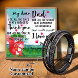 Sap3205 Daughter To My Dad Men Leather Bangles