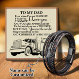 Sap3217 Daughter To Dad Charm Leather Bracelet