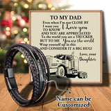 Sap3217 Daughter To Dad Charm Leather Bracelet