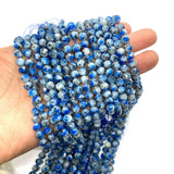 Sapphire Faceted Necklace Beads 6mm Natural Stone Beads DIY Earrings Bracelet