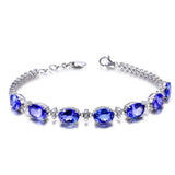 Sapphire Bracelet for Women Sterling Silver Gemstones Jewelry