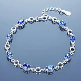 Sapphire Zircon Diamond Chain Bracelet for Women