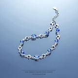 Sapphire Zircon Diamond Chain Bracelet for Women