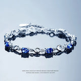 Sapphire Zircon Diamond Chain Bracelet for Women