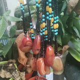 Sardonyx Rough Stone Horse Eye Round Bead Agate Pendant Necklace