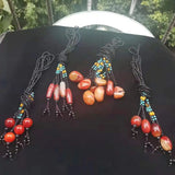 Sardonyx Rough Stone Horse Eye Round Bead Agate Pendant Necklace
