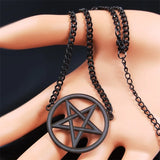 Satan Inverted Pentagram Stainless Steel Choker Necklace