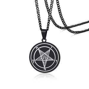 Satanic Inverted Pentagram Pendant Gothic Necklace