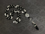 Satanic Rosary Inverted Cross Pentagram Necklace