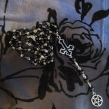 Satanic Rosary Inverted Cross Pentagram Necklace