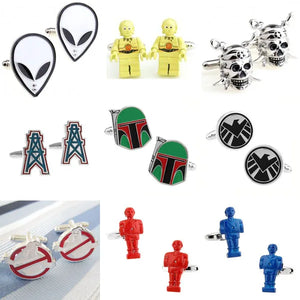 Saucer Man Skull Ghost Robot Cufflink Cuff Link 1 Pair Big Promotion