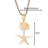 Saudi Arabia National Emblem Symbol Pendant Necklace Charm Jewelry