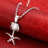 Saudi Arabia National Emblem Symbol Pendant Necklace Charm Jewelry
