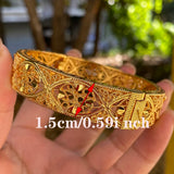 4pcs Dubai Bangles for Women 24k Wedding Jewelry