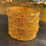 4pcs Dubai Bangles for Women 24k Wedding Jewelry