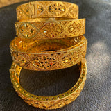 4pcs Dubai Bangles for Women 24k Wedding Jewelry