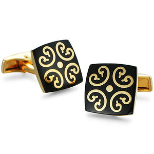 Saudi Flag Masonic Cufflinks Golden Horse Pattern Men's Jewelry
