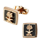 Saudi Flag Masonic Cufflinks Golden Horse Pattern Men's Jewelry