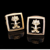 Saudi Flag Flower Cufflinks French Shirt Buttons