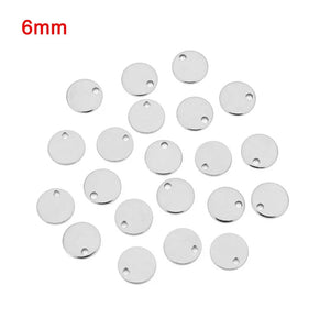 20pcs Stainless Steel Dog Tags Pendants 6-25mm Rose DIY Jewelry Finding
