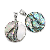 Sauvoo Abalone Shell Pendant Big Round Natural Shell Charm for DIY Necklace