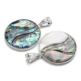 Sauvoo Abalone Shell Pendant Big Round Natural Shell Charm for DIY Necklace