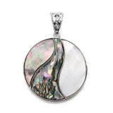 Sauvoo Abalone Shell Pendant Big Round Natural Shell Charm for DIY Necklace