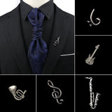 Saxophone Guitar Brooch Music Note Mini Lapel Pin Men Women Suit Shawl Jewelry