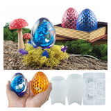 Dragon Egg Night Light Silicone Resin Mold with USB Powered Wooden Base Stand