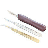Scalpel Handle Carbon Steel Blades 5 Pcs Stainless Steel 10A/11#/12#