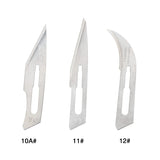 Scalpel Handle Carbon Steel Blades 5 Pcs Stainless Steel 10A/11#/12#