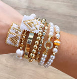 Boho Freshwater Pearl Beaded Charm Bracelet For Girls