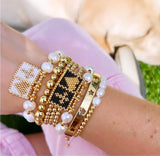 Boho Freshwater Pearl Beaded Charm Bracelet For Girls