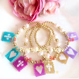 Boho Freshwater Pearl Beaded Charm Bracelet For Girls