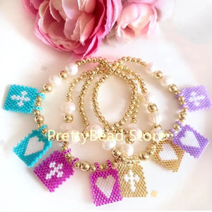 Boho Freshwater Pearl Beaded Charm Bracelet For Girls