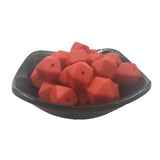 14mm Scarlet Red Hexagon Silicone Bead for Jewelry Making DIY Craft