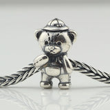 School Bear Charms Silver 925 Beads for Bracelet Jewelry Making