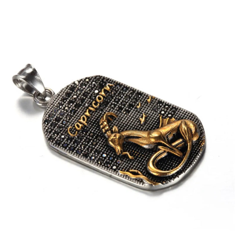 Scorpio 12 Constellations Necklace Stainless Steel Amulet Pendant