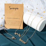 Scorpio Zodiac Layer Necklaces for Women 12 Constellations Jewelry Gift