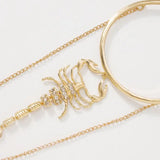 Scorpion Arm Bracelet Rhinestone Retro Bangle Hand Jewelry for Women