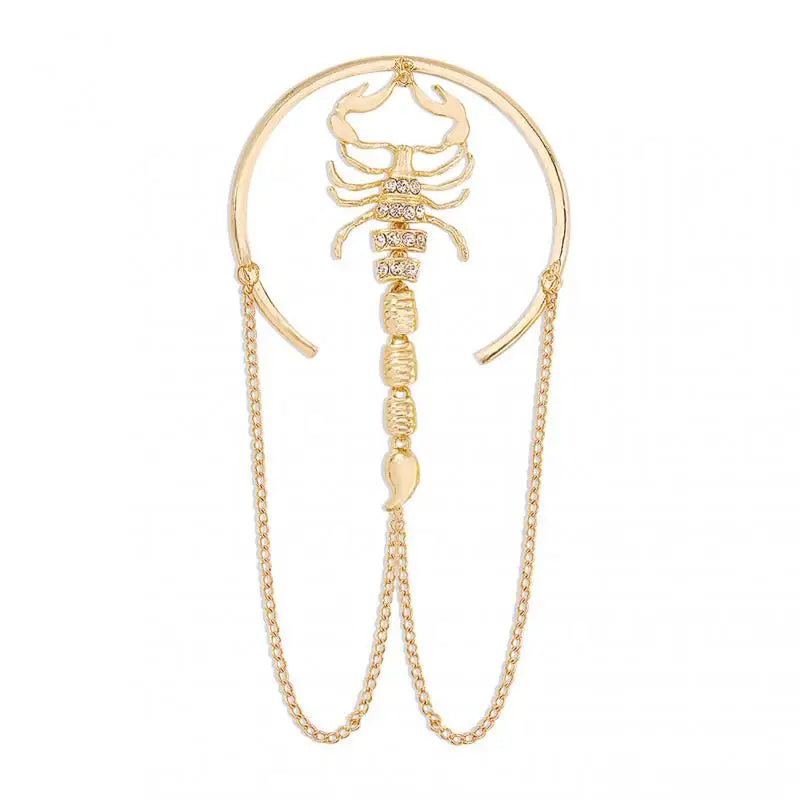 Scorpion Arm Bracelet Rhinestone Retro Bangle Hand Jewelry for Women
