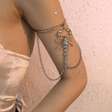 Scorpion Arm Bracelet Rhinestone Retro Bangle Hand Jewelry for Women