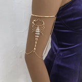 Scorpion Arm Bracelet Rhinestone Retro Bangle Hand Jewelry for Women