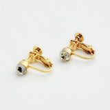 Clear Rhinestone Screw Clip Earring Converter for Non-pierced Ears