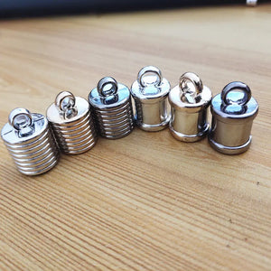 Screw Thread Round Caps DIY Jewelry Making UV Cap Key Chain End Tip Tassel Caps